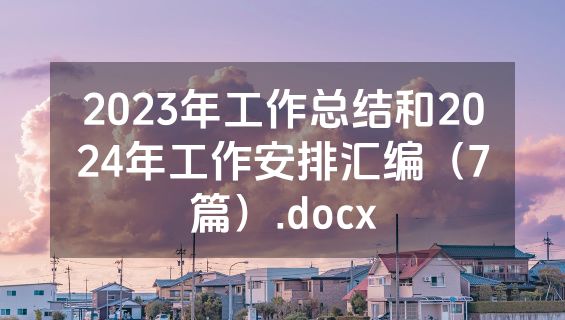 2023年工作总结和2024年工作安排汇编（7篇）.docx