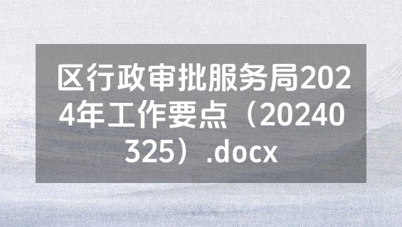 区行政审批服务局2024年工作要点（20240325）.docx