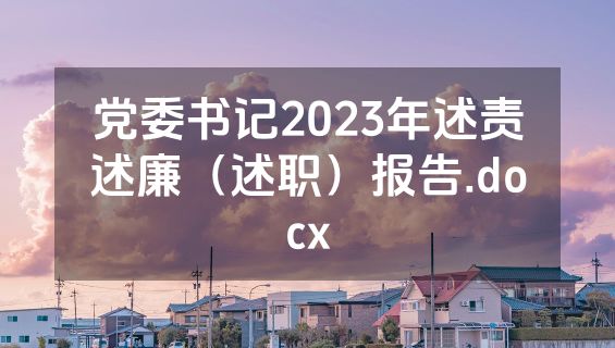 党委书记2023年述责述廉（述职）报告.docx