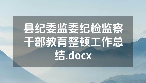 县纪委监委纪检监察干部教育整顿工作总结.docx