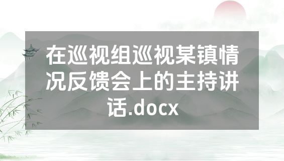 在巡视组巡视某镇情况反馈会上的主持讲话.docx