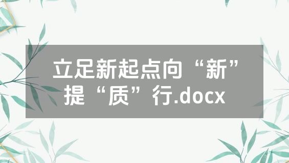 立足新起点向“新”提“质”行.docx