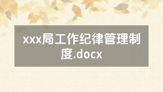 xxx局工作纪律管理制度.docx