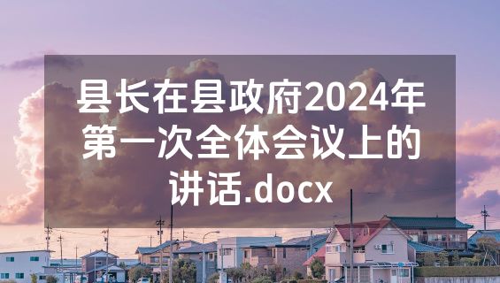 县长在县政府2024年第一次全体会议上的讲话.docx