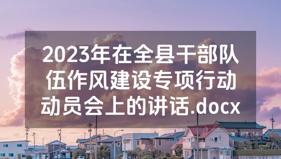2023年在全县干部队伍作风建设专项行动动员会上的讲话.docx