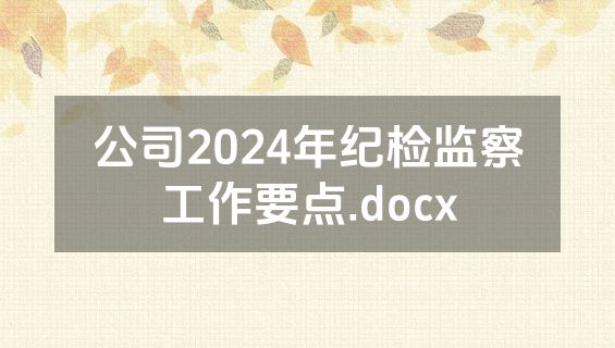 公司2024年纪检监察工作要点.docx