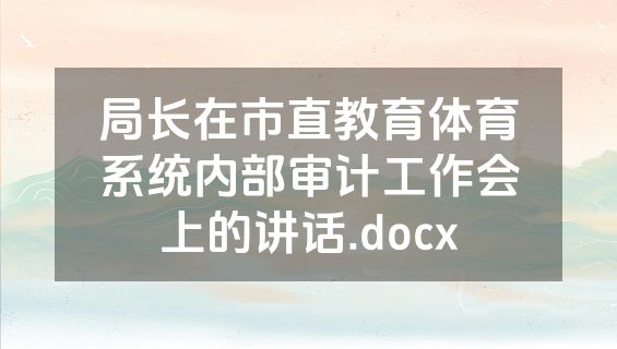 局长在市直教育体育系统内部审计工作会上的讲话.docx