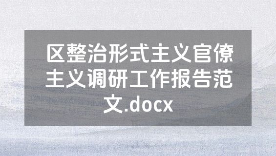 区整治形式主义官僚主义调研工作报告范文.docx