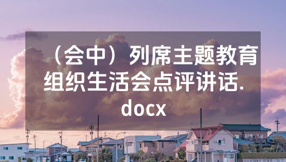 （会中）列席主题教育组织生活会点评讲话.docx