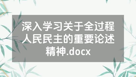深入学习关于全过程人民民主的重要论述精神.docx
