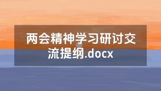 两会精神学习研讨交流提纲.docx