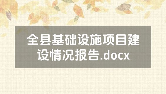 全县基础设施项目建设情况报告.docx