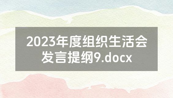 2023年度组织生活会发言提纲9.docx