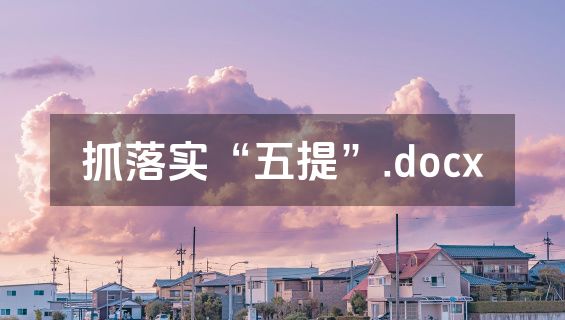 抓落实“五提”.docx