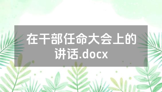 在干部任命大会上的讲话.docx