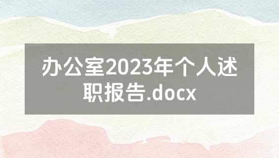 办公室2023年个人述职报告.docx