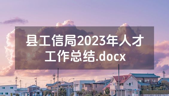 县工信局2023年人才工作总结.docx
