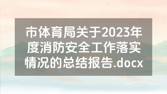 市体育局关于2023年度消防安全工作落实情况的总结报告.docx