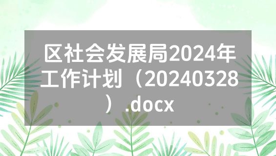 区社会发展局2024年工作计划（20240328）.docx