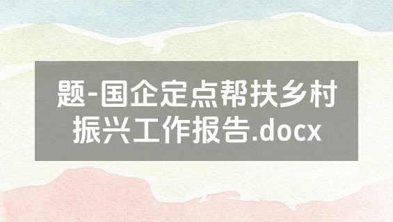 题-国企定点帮扶乡村振兴工作报告.docx