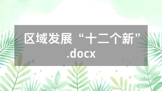 区域发展“十二个新”.docx