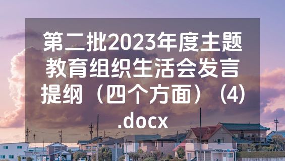 第二批2023年度主题教育组织生活会发言提纲（四个方面） (4).docx