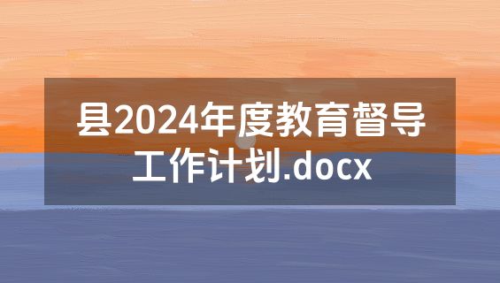 县2024年度教育督导工作计划.docx