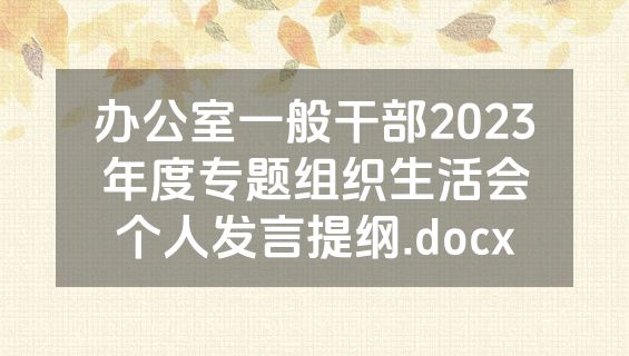 办公室一般干部2023年度专题组织生活会个人发言提纲.docx