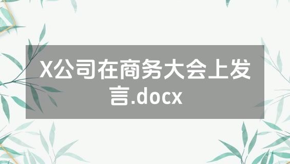 X公司在商务大会上发言.docx