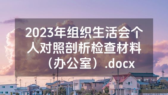 2023年组织生活会个人对照剖析检查材料（办公室）.docx