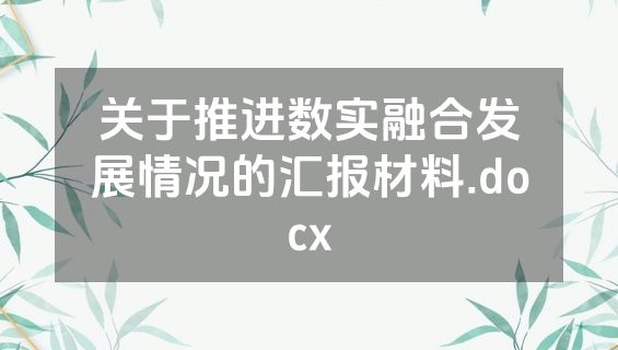 关于推进数实融合发展情况的汇报材料.docx