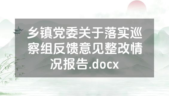 乡镇党委关于落实巡察组反馈意见整改情况报告.docx