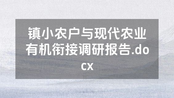 镇小农户与现代农业有机衔接调研报告.docx