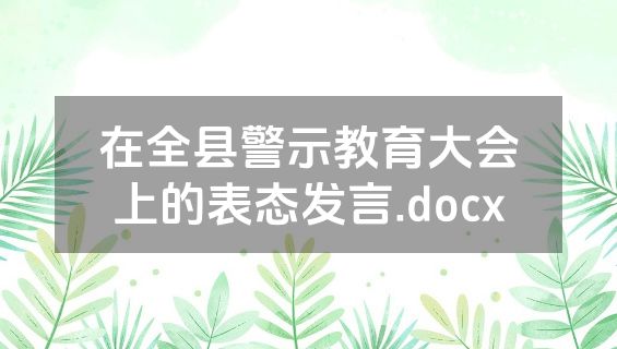 在全县警示教育大会上的表态发言.docx