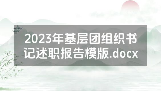 2023年基层团组织书记述职报告模版.docx