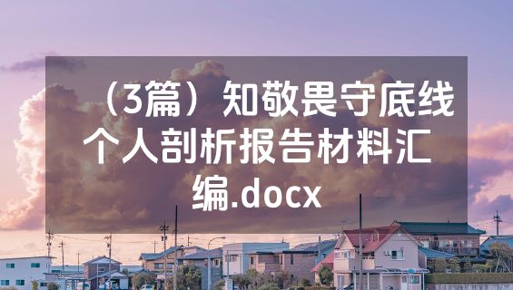 （3篇）知敬畏守底线个人剖析报告材料汇编.docx