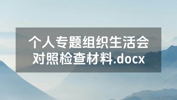 个人专题组织生活会对照检查材料.docx