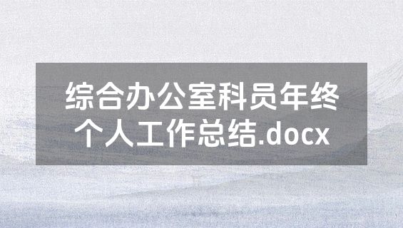 综合办公室科员年终个人工作总结.docx