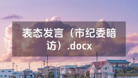 表态发言（市纪委暗访）.docx