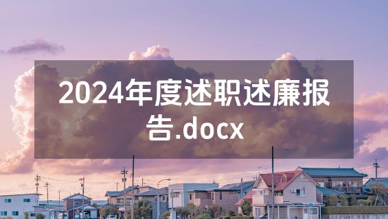 2024年度述职述廉报告.docx