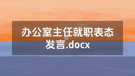 办公室主任就职表态发言.docx