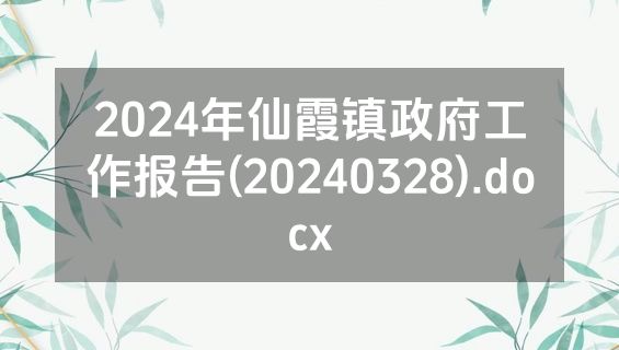 2024年仙霞镇政府工作报告(20240328).docx