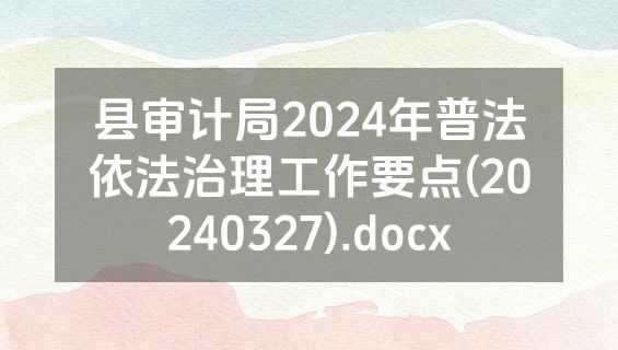 县审计局2024年普法依法治理工作要点(20240327).docx