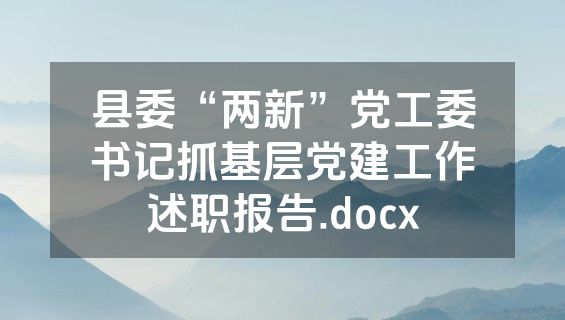县委“两新”党工委书记抓基层党建工作述职报告.docx