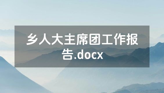 乡人大主席团工作报告.docx