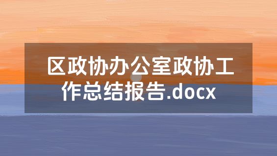 区政协办公室政协工作总结报告.docx