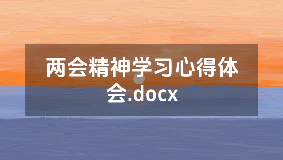 两会精神学习心得体会.docx