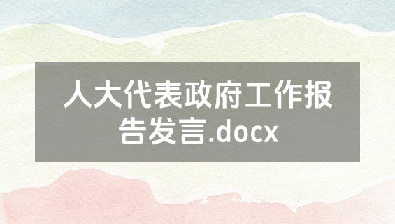 人大代表政府工作报告发言.docx
