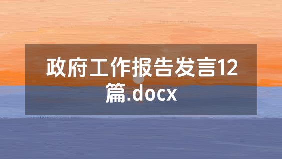 政府工作报告发言12篇.docx
