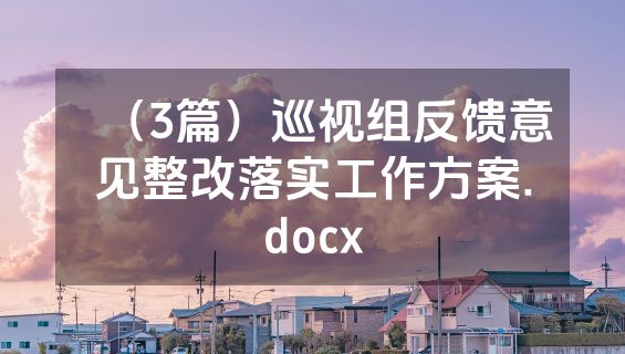 （3篇）巡视组反馈意见整改落实工作方案.docx
